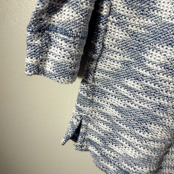 Karen Scott Sport Blue & White Marled Knit 3/4 Sleeve Tunic Sweater | Small - Picture 2 of 5